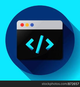 Coding icon vector flat program code icon app.. Coding icon vector flat program app