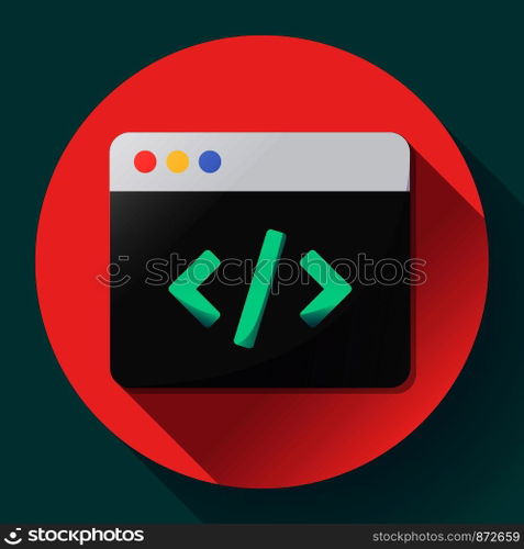 Coding icon vector flat program code icon app.. Coding icon vector flat program app