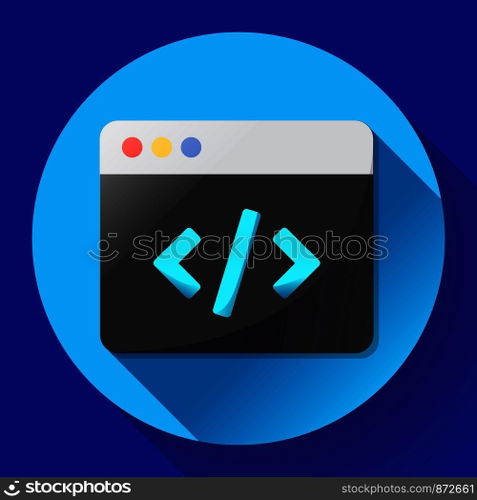 Coding icon vector flat program code icon app.. Coding icon vector flat program app