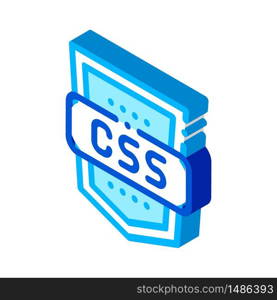Coding Language CSS System vector isometric sign. color isolated symbol illustration. Coding Language CSS System Vector Thin Line Icon