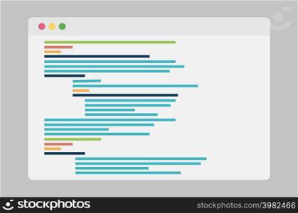 Coding page on gray, flat design. Vector illustration eps 10. Coding page on gray, flat design. Vector illustration.