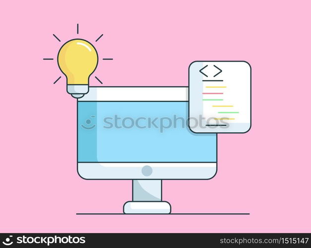 coding programming and software development vector illustration flat design