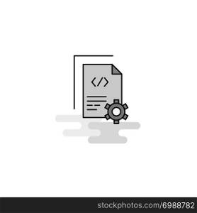 Coding Web Icon. Flat Line Filled Gray Icon Vector