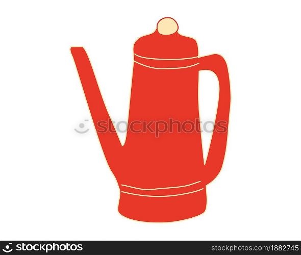Coffe Pot Vintage style. Vector illustration fkat cartoon isolated. Coffe Pot Vintage style. Vector illustration fkat cartoon