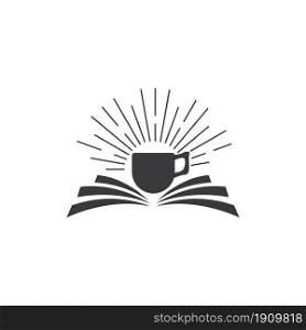 Coffee and book logo vector flat design