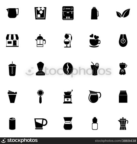 Coffee and tea icons on white background, stock vector