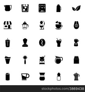 Coffee and tea icons on white background, stock vector