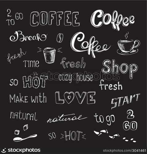 coffee background or icon. coffee background or icon,hand drawn vector illustration. coffee background or icon