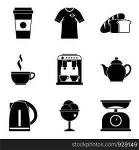 Coffee bar icon set. Simple set of 9 coffee bar vector icons for web design isolated on white background. Coffee bar icon set, simple style