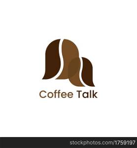 Coffee Bean Forming a Chat Bubble Logo Design. Modern Vector Illustration. Graphic Design Element.
