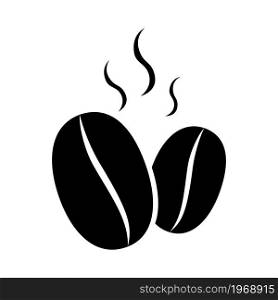 coffee bean icon black vector illustration isolated on white background. coffee bean icon black vector illustration isolated on white