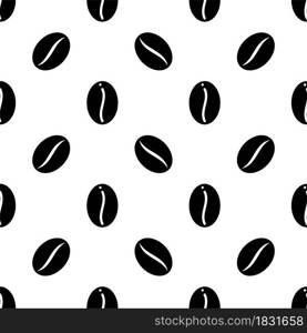 Coffee Bean Icon Seamless Pattern, Coffea Plant Seed, Stone Fruit Vector Art Illustration