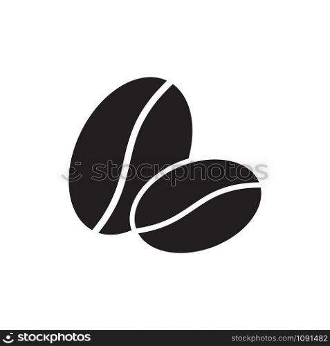coffee bean icon vector logo template in trendy flat style