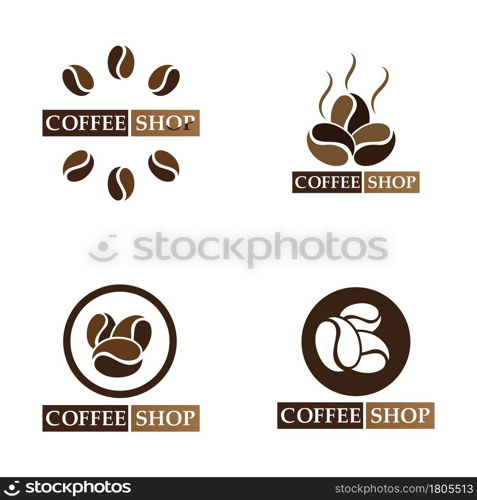 Coffee bean logo and symbol shop