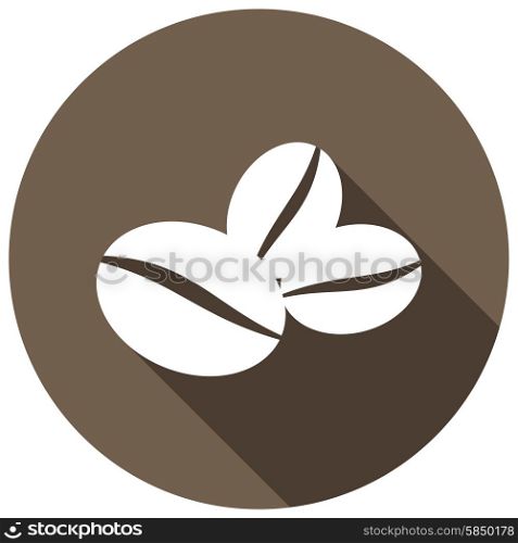 Coffee beans icon with long shadow