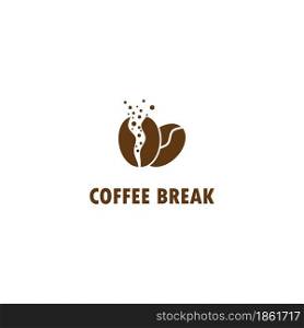 Coffee beans illustration logo template vector design
