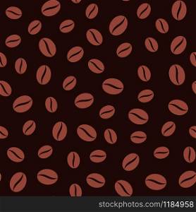 Coffee beans vector seamless pattern.. Coffee beans vector seamless pattern