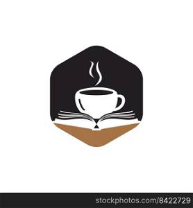 Coffee book vector logo design. Tea Book Store Iconic Logo. 