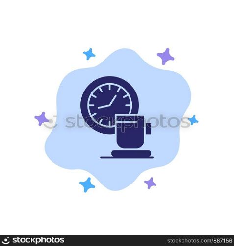 Coffee, Break, Cup, Time, Event Blue Icon on Abstract Cloud Background