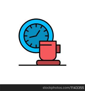 Coffee, Break, Cup, Time, Event Flat Color Icon. Vector icon banner Template