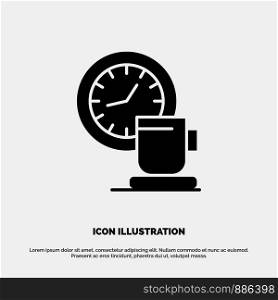 Coffee, Break, Cup, Time, Event solid Glyph Icon vector