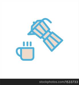 coffee brewer icon flat vector logo design trendy illustration signage symbol graphic simple