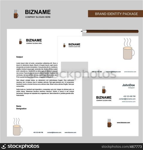 Coffee Business Letterhead, Envelope and visiting Card Design vector template