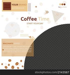 Coffee Cafe Social Media Post Template Online Promotion Photo Space