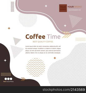 Coffee Cafe Social Media Post Template Online Promotion Photo Space