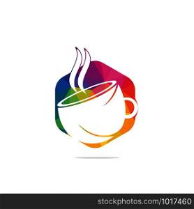 Coffee cafe vector logo design. Unique coffee cup icon logo template.