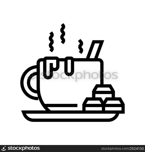 coffee chocolate line icon vector. coffee chocolate sign. isolated contour symbol black illustration. coffee chocolate line icon vector illustration