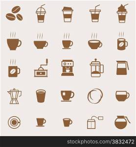 Coffee color icons on light background, stock vector