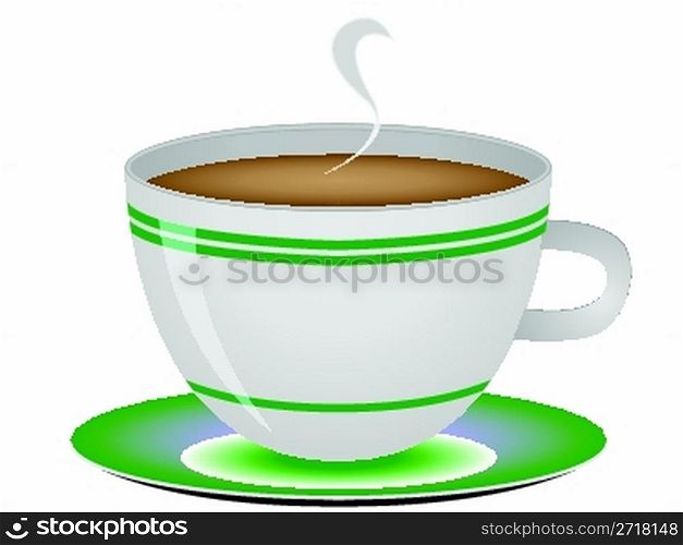 coffee cup against white background, abstract vector art illustration