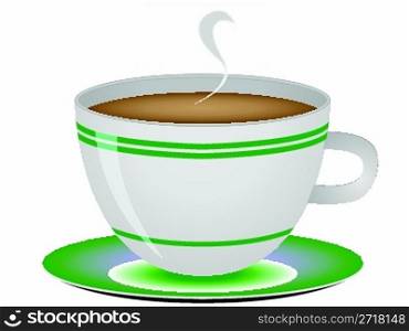 coffee cup against white background, abstract vector art illustration