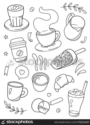 Coffee Cup. Coffee time Doodle. Vector illustration