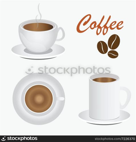 Coffee cup design, with coffee bean, vector illustration.