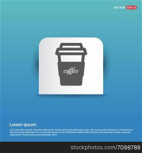 Coffee cup icon - Blue Sticker button