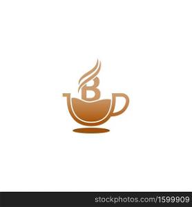 Coffee cup icon design letter B logo concept