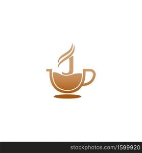 Coffee cup icon design letter J  logo concept