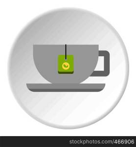 Coffee cup icon in flat circle isolated vector illustration for web. Coffee cup icon circle