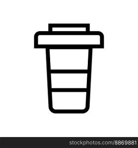 Coffee cup icon line isolated on white background. Black flat thin icon on modern outline style. Linear symbol and editable stroke. Simple and pixel perfect stroke vector illustration