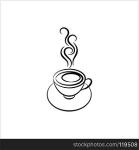 Coffee Cup Icon, Tea Cup Icon Vector Art Illustration