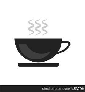 Coffee cup icon, vector flat hot beverage.