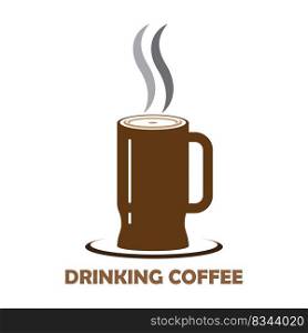 coffee cup icon vector illustration logo design