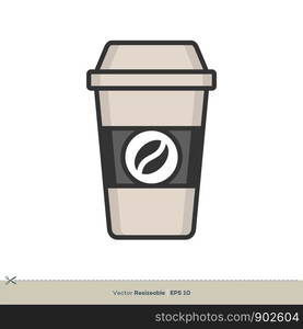 Coffee Cup Icon Vector Logo Template Illustration Design. Vector EPS 10.