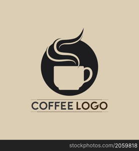 Coffee cup Logo hot drink coffe and tea icon Template vector icon design