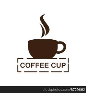Coffee cup logo template vector flat design
