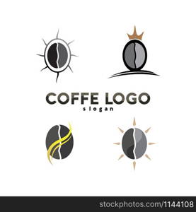 Coffee cup Logo Template vector icon design and coffe black