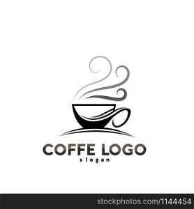 Coffee cup Logo Template vector icon design and coffe black