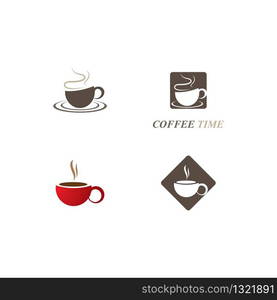 Coffee cup logo template vector icon illustration design